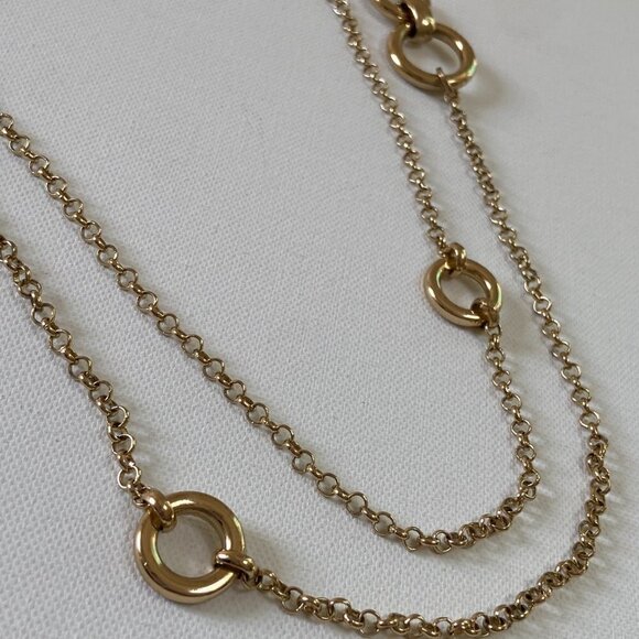 Talbots Gold Long Double-Strand Necklace - Picture 6 of 10